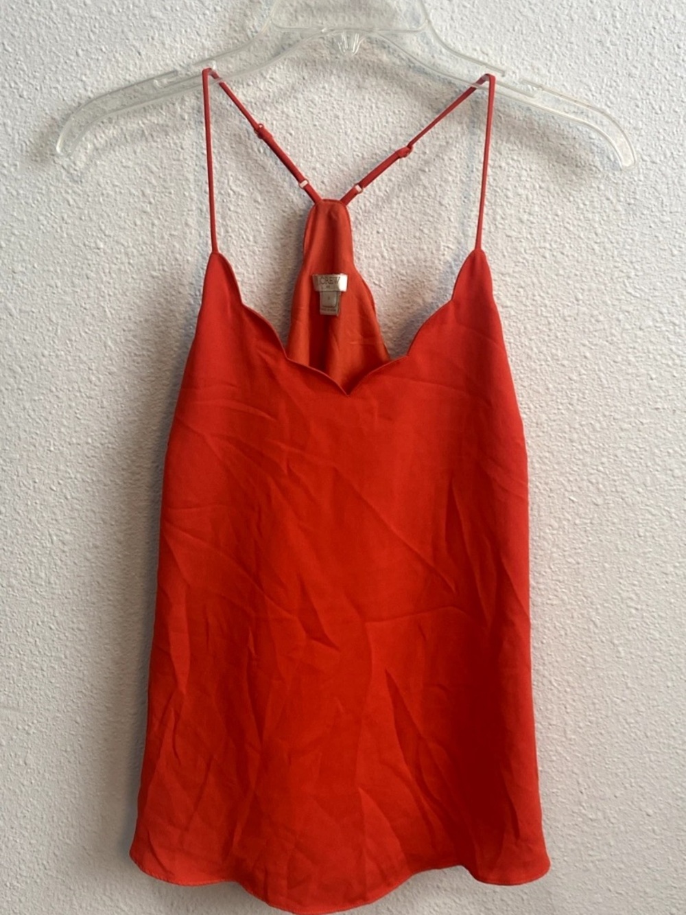 J. Crew Orange Scallop camisole Cami top tank Fairy Tropical Hippie  adjustable